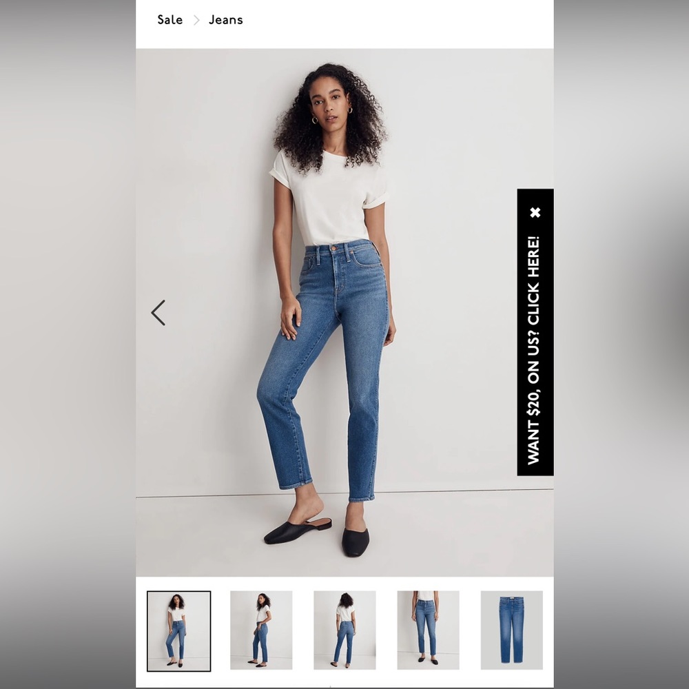 Madewell Stovepipe Jeans - 28 TALL